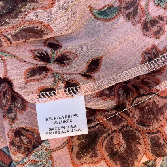 MISA Raffi Top Choco Rose Floral Ruffle Blouse - Picture 8 of 9